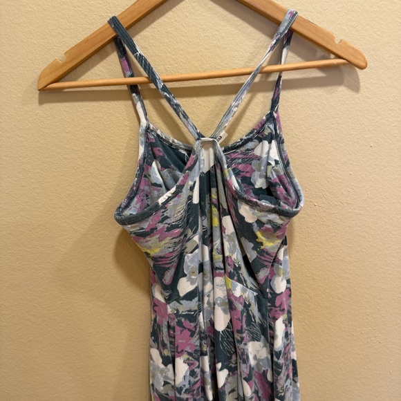 Pact Organic Cotton Blue Purple Printed Shelf Bra Maxi Dress Medium - Picture 6 of 12